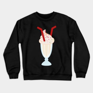 Vanilla Milkshakes with Sprinkles and Two Straws Crewneck Sweatshirt